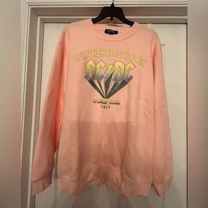 AC/DC Vinyl Sweatshirt Comfy Sweater Let There Be Rock World Tour Size M 🆕
